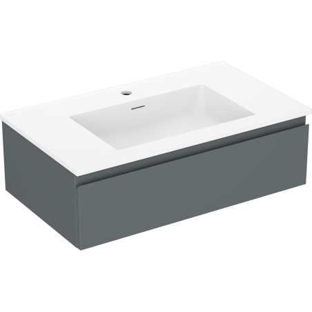 Mexen Orio meuble de salle de bain 80 cm avec lavabo Otis, 1 tiroir, graphite mat/blanc mat - 91A10-08023-1-BF66-W18M01
