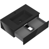 Mexen Orio meuble de salle de bain 80 cm avec lavabo Otis, 1 tiroir, noir brillant/noir mat - 91A10-08023-1-BF70-W18M71