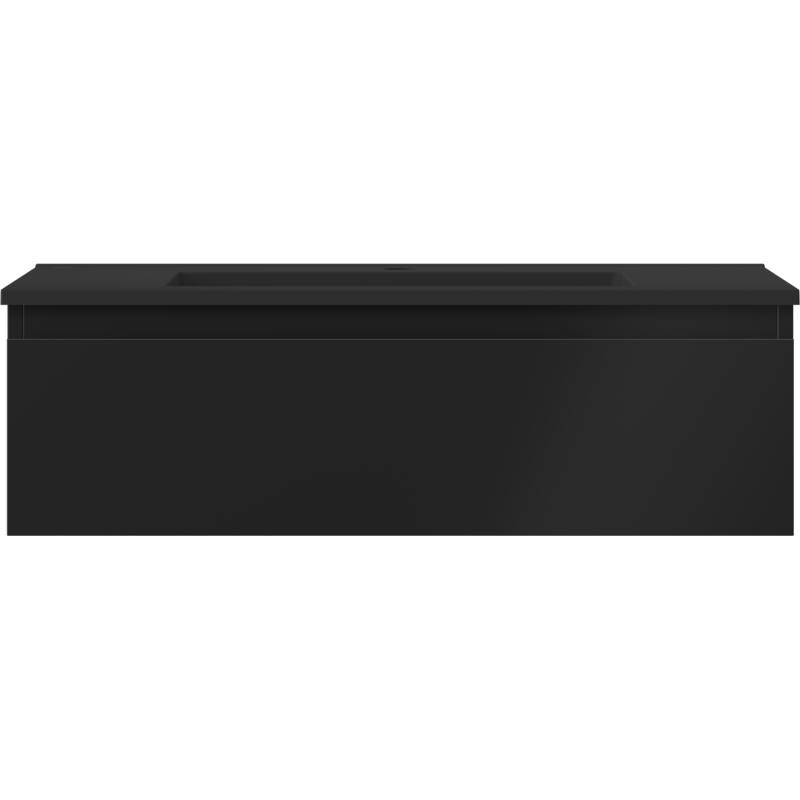 Mexen Orio armoire de salle de bain 80 cm avec lavabo Otis, 1 tiroir, noir mat - 91A10-08023-1-BF71-W18M71