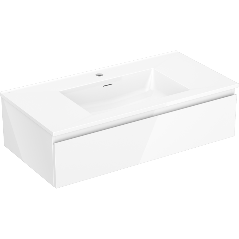Mexen Orio meuble de salle de bain 90 cm avec lavabo Otis, 1 tiroir, blanc brillant - 91A10-09023-1-BF00-W18M00