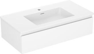 Mexen Orio meuble de salle de bain 90 cm avec lavabo Otis, 1 tiroir, blanc mat - 91A10-09023-1-BF01-W18M01