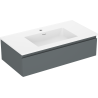 Mexen Orio meuble de salle de bain 90 cm avec lavabo Otis, 1 tiroir, graphite mat/blanc mat - 91A10-09023-1-BF66-W18M01