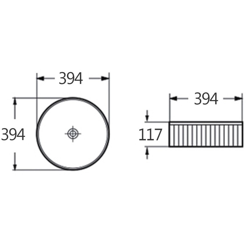 Mexen Grovo lavabo à poser rainuré 39 x 39 cm, blanc - 22303900