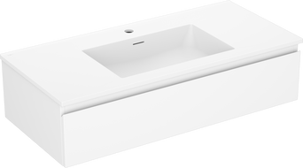 Mexen Orio meuble de salle de bain 100 cm avec lavabo Otis, 1 tiroir, blanc mat - 91A10-10023-1-BF01-W18M01