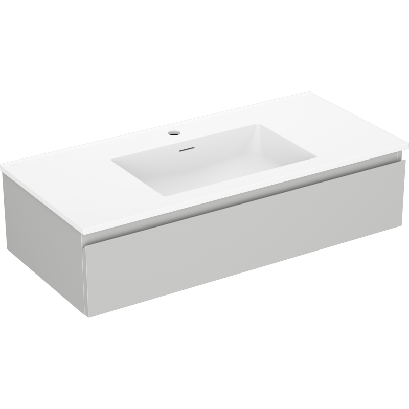 Mexen Orio armoire de salle de bain 100 cm avec lavabo Otis, 1 tiroir, gris mat/blanc mat - 91A10-10023-1-BF62-W18M01
