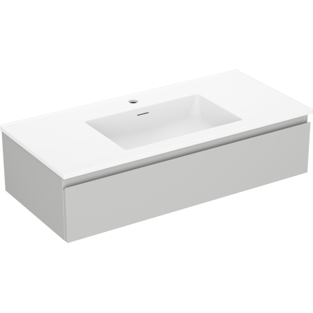 Mexen Orio meuble de salle de bains 100 cm avec lavabo Otis, 1 tiroir, gris mat/blanc mat - 91A10-10023-1-BF62-W18M01