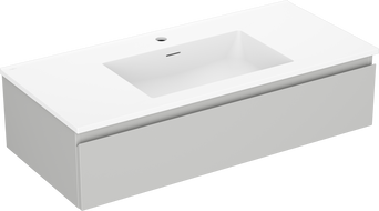 Mexen Orio armoire de salle de bain 100 cm avec lavabo Otis, 1 tiroir, gris mat/blanc mat - 91A10-10023-1-BF62-W18M01