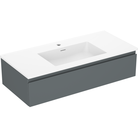 Mexen Orio meuble de salle de bain 100 cm avec lavabo Otis, 1 tiroir, graphite mat/blanc mat - 91A10-10023-1-BF66-W18M01