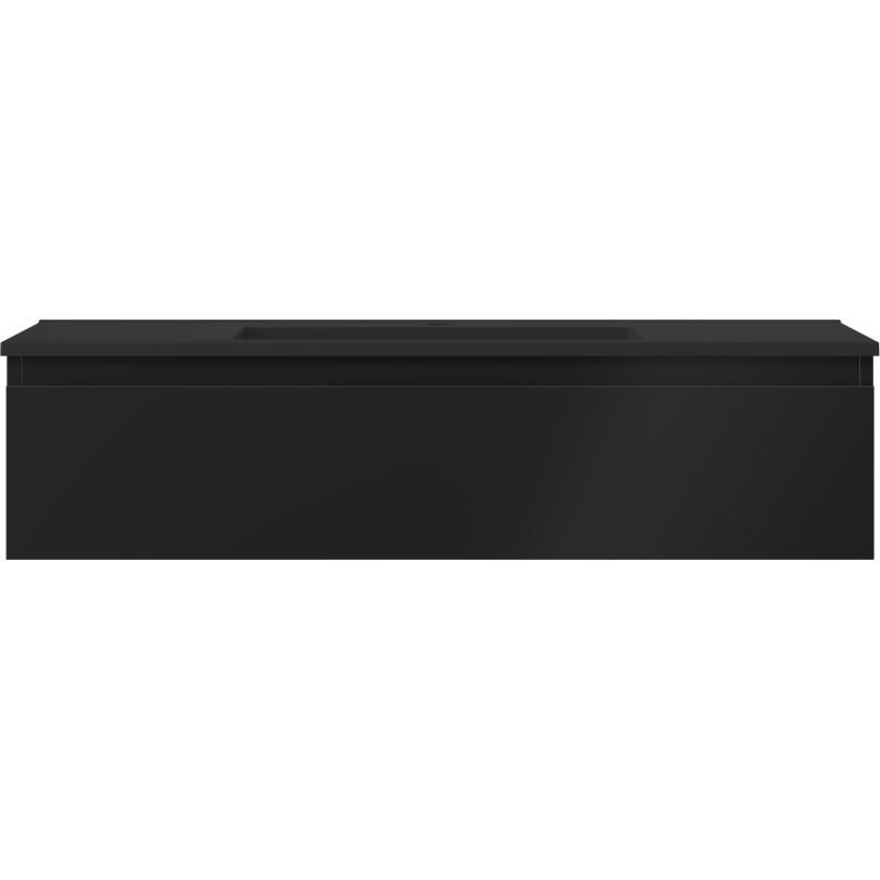 Mexen Orio meuble de salle de bains 100 cm avec lavabo Otis, 1 tiroir, noir mat - 91A10-10023-1-BF71-W18M71