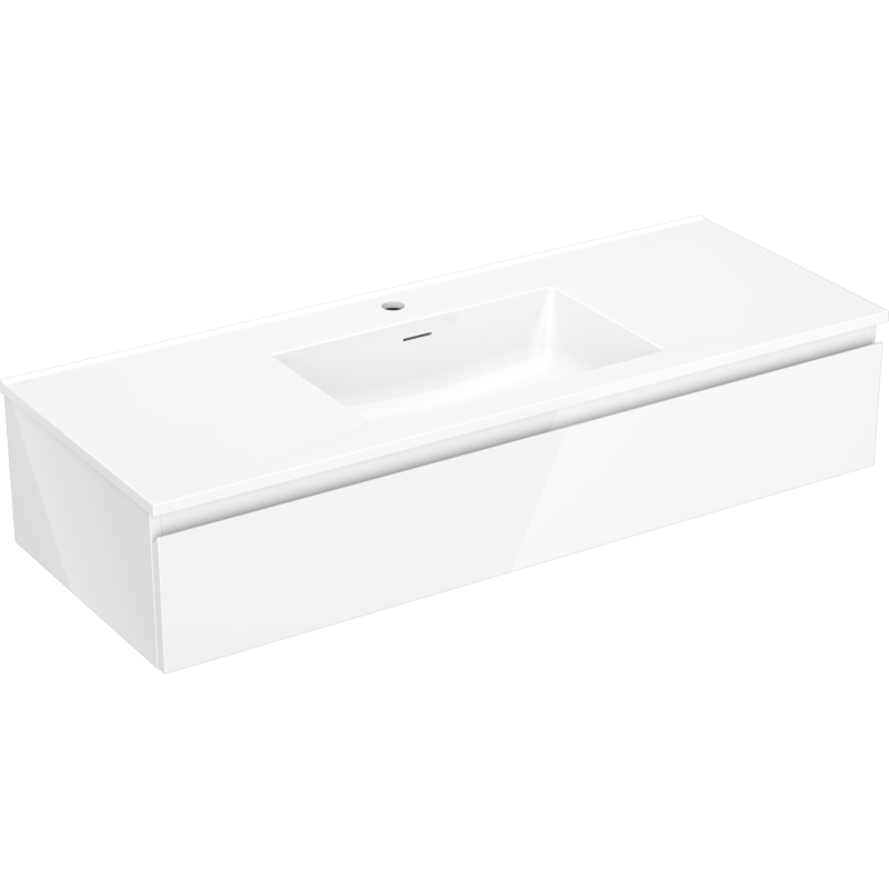 Mexen Orio meuble de salle de bains 120 cm avec lavabo Otis, 1 tiroir, blanc brillant - 91A10-12023-1-BF00-W18M00