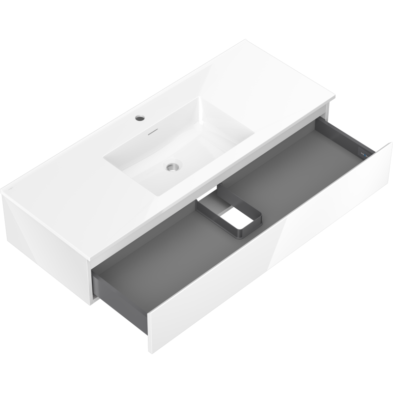 Mexen Orio meuble de salle de bains 120 cm avec lavabo Otis, 1 tiroir, blanc brillant - 91A10-12023-1-BF00-W18M00
