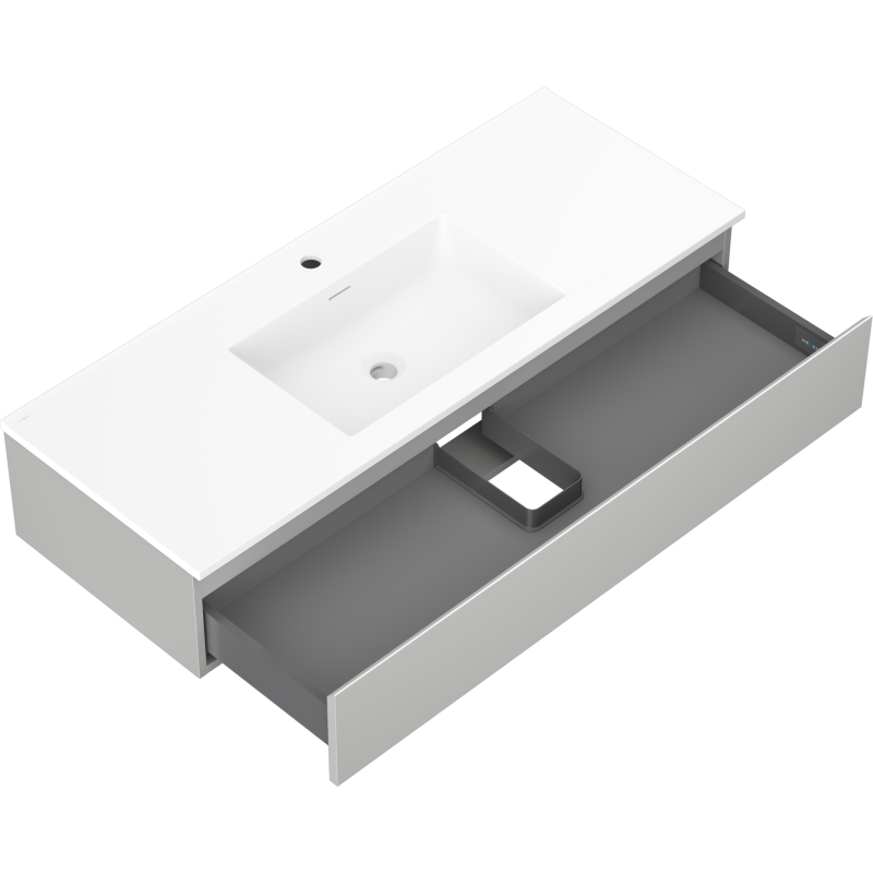 Mexen Orio meuble de salle de bain 120 cm avec lavabo Otis, 1 tiroir, gris mat/blanc mat - 91A10-12023-1-BF62-W18M01