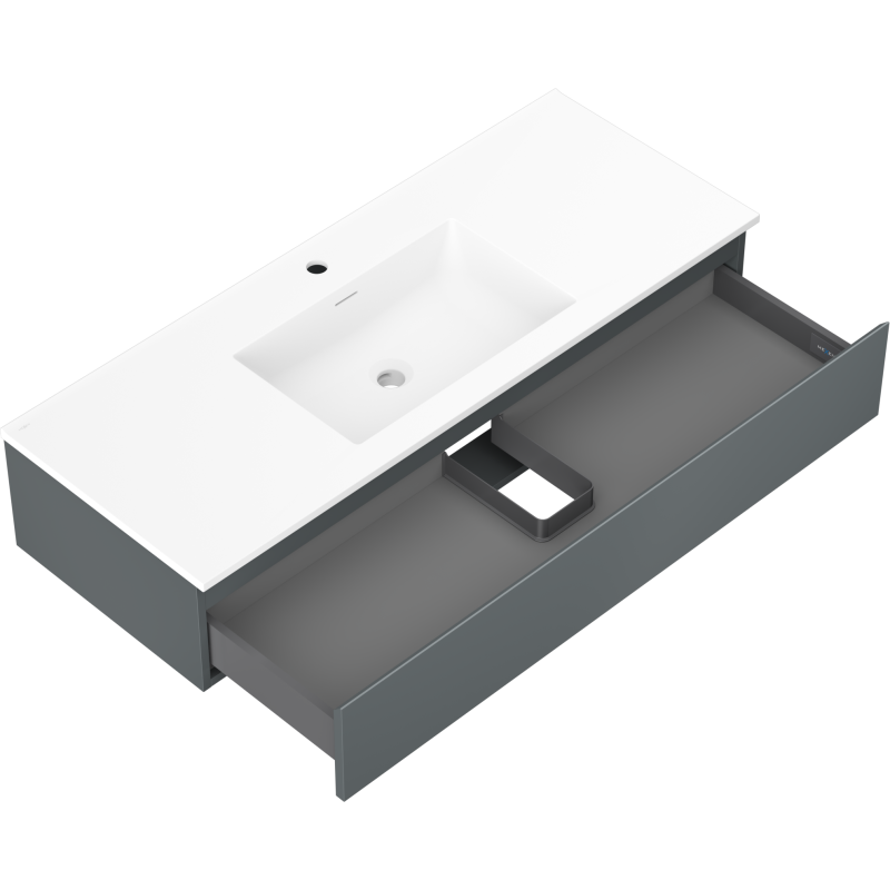 Mexen Orio meuble de salle de bains 120 cm avec lavabo Otis, 1 tiroir, graphite mat/blanc mat - 91A10-12023-1-BF66-W18M01