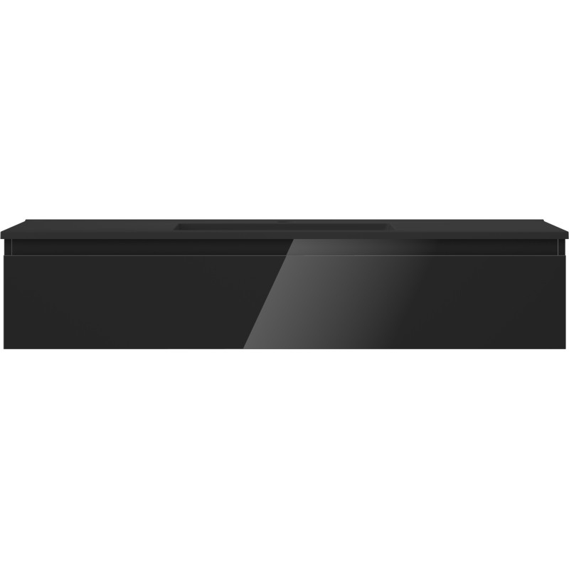 Mexen Orio meuble de salle de bain 120 cm avec lavabo Otis, 1 tiroir, noir brillant/noir mat - 91A10-12023-1-BF70-W18M71