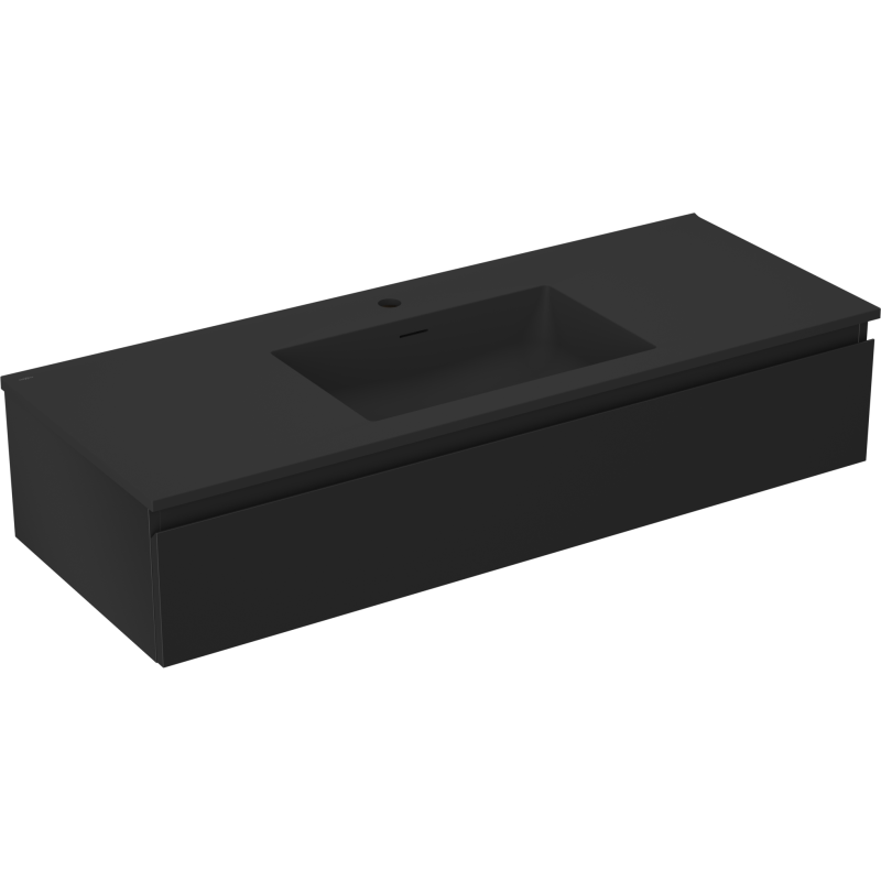 Mexen Orio meuble de salle de bain 120 cm avec lavabo Otis, 1 tiroir, noir mat - 91A10-12023-1-BF71-W18M71