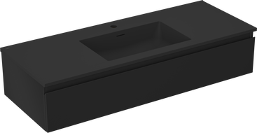Mexen Orio meuble de salle de bain 120 cm avec lavabo Otis, 1 tiroir, noir mat - 91A10-12023-1-BF71-W18M71