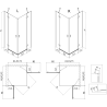 Mexen Mist-H Duo cabine de douche pivotante droite 95 x 120 cm, transparent, chrome - 8A5-095L-120P-01-00
