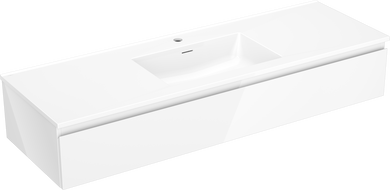 Mexen Orio meuble de salle de bain 140 cm avec lavabo Otis, 1 tiroir, blanc brillant - 91A10-14023-1-BF00-W18M00