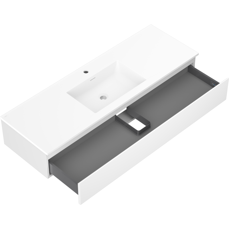Mexen Orio meuble de salle de bains 140 cm avec lavabo Otis, 1 tiroir, blanc mat - 91A10-14023-1-BF01-W18M01