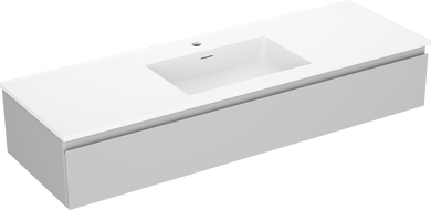 Mexen Orio meuble de salle de bain 140 cm avec lavabo Otis, 1 tiroir, gris mat/blanc mat - 91A10-14023-1-BF62-W18M01