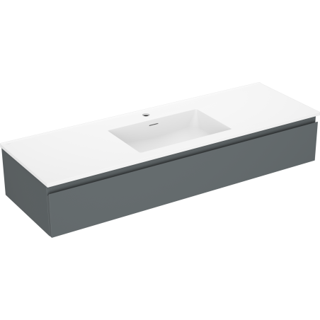 Mexen Orio meuble de salle de bain 140 cm avec lavabo Otis, 1 tiroir, graphite mat/blanc mat - 91A10-14023-1-BF66-W18M01