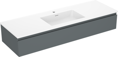 Mexen Orio meuble de salle de bain 140 cm avec lavabo Otis, 1 tiroir, graphite mat/blanc mat - 91A10-14023-1-BF66-W18M01