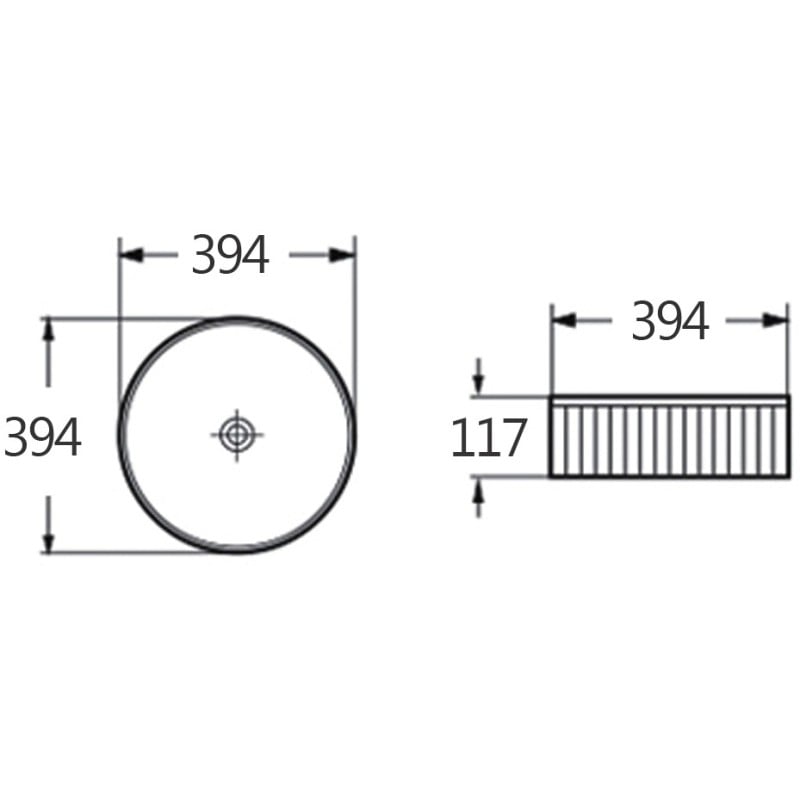 Mexen Grovo lavabo à poser cannelé 39 x 39 cm, noir mat - 22303985