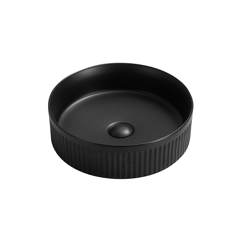 Mexen Grovo lavabo à poser rainuré 39 x 39 cm, noir mat - 22303985