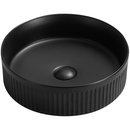 Mexen Grovo lavabo à poser rainuré 39 x 39 cm, noir mat - 22303985