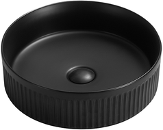 Mexen Grovo lavabo à poser cannelé 39 x 39 cm, noir mat - 22303985