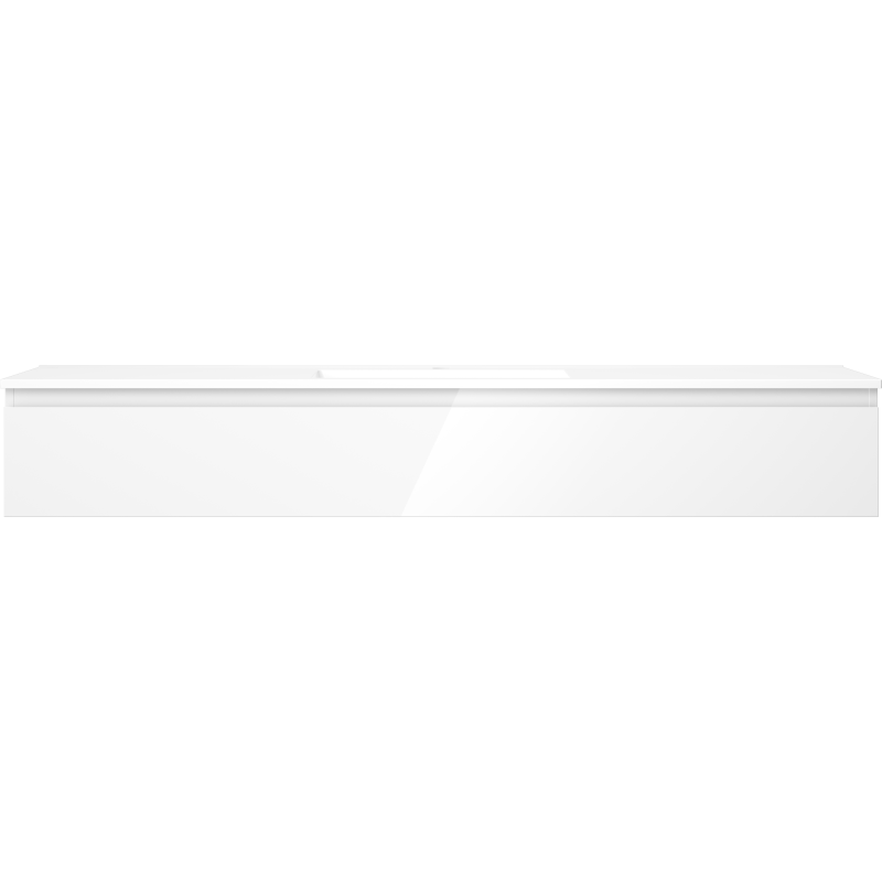 Mexen Orio meuble de salle de bain 160 cm avec lavabo Otis, 1 tiroir, blanc brillant - 91A10-16023-1-BF00-W18M00
