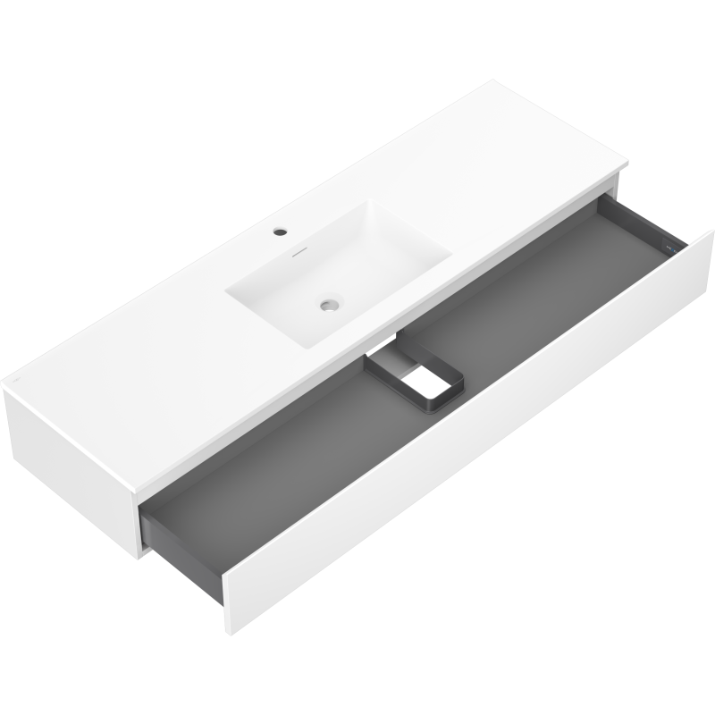 Mexen Orio meuble de salle de bain 160 cm avec lavabo Otis, 1 tiroir, blanc mat - 91A10-16023-1-BF01-W18M01