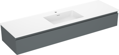 Mexen Orio armoire de salle de bain 160 cm avec lavabo Otis, 1 tiroir, graphite mat/blanc mat - 91A10-16023-1-BF66-W18M01