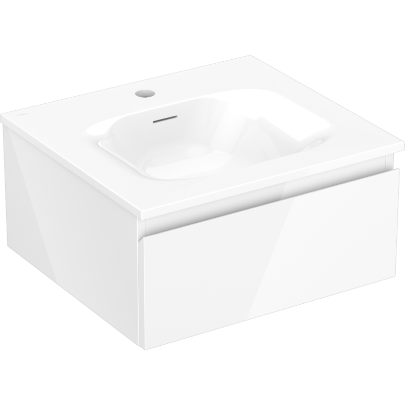 Mexen Orio meuble de salle de bain 50 cm avec lavabo Vela, 1 tiroir, blanc brillant - 91A10-05023-1-BF00-W23M00