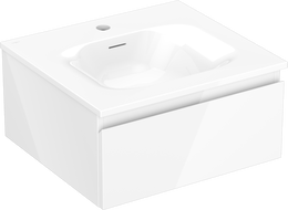 Mexen Orio armoire de salle de bain 50 cm avec lavabo Vela, 1 tiroir, blanc brillant - 91A10-05023-1-BF00-W23M00