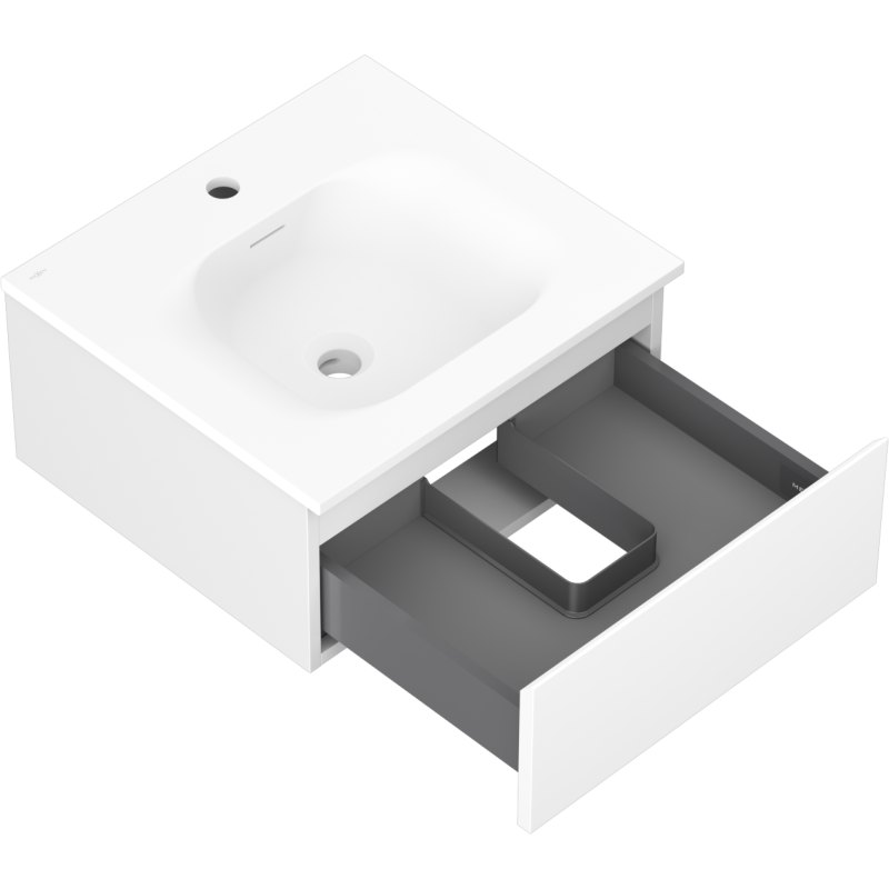 Mexen Orio meuble de salle de bain 50 cm avec lavabo Vela, 1 tiroir, blanc mat - 91A10-05023-1-BF01-W23M01