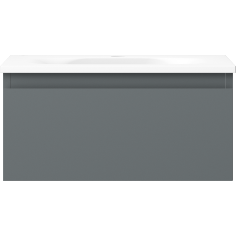 Mexen Orio armoire de salle de bain 50 cm avec lavabo Vela, 1 tiroir, graphite mat/blanc mat - 91A10-05023-1-BF66-W23M01