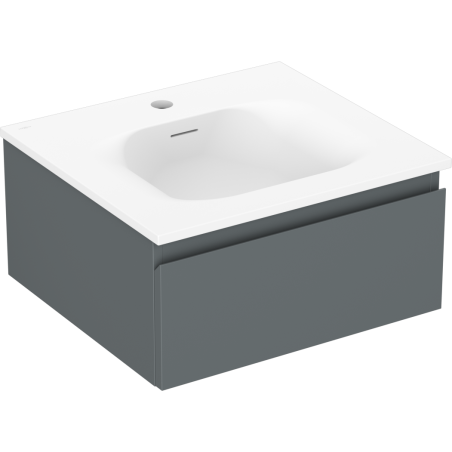 Mexen Orio armoire de salle de bain 50 cm avec lavabo Vela, 1 tiroir, graphite mat/blanc mat - 91A10-05023-1-BF66-W23M01