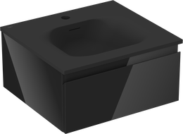 Mexen Orio meuble de salle de bains 50 cm avec lavabo Vela, 1 tiroir, noir brillant/noir mat - 91A10-05023-1-BF70-W23M71