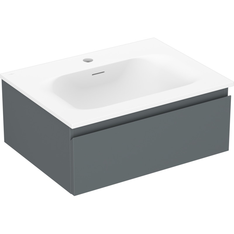 Mexen Orio meuble de salle de bain 60 cm avec lavabo Vela, 1 tiroir, graphite mat/blanc mat - 91A10-06023-1-BF66-W23M01
