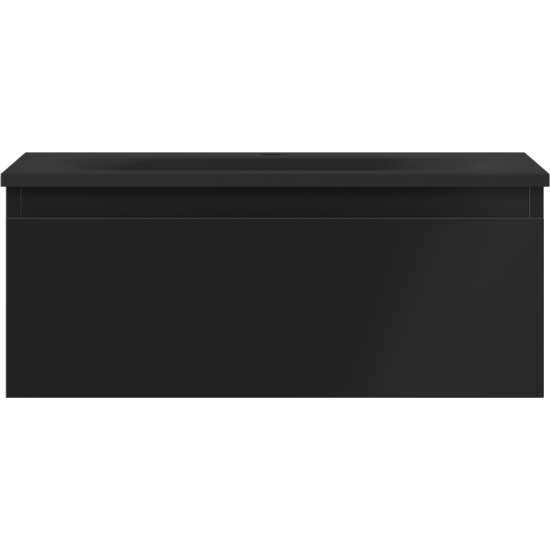 Mexen Orio armoire de salle de bain 60 cm avec lavabo Vela, 1 tiroir, noir mat - 91A10-06023-1-BF71-W23M71