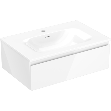 Mexen Orio meuble de salle de bain 70 cm avec lavabo Vela, 1 tiroir, blanc brillant - 91A10-07023-1-BF00-W23M00