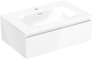 Mexen Orio meuble de salle de bain 70 cm avec lavabo Vela, 1 tiroir, blanc brillant - 91A10-07023-1-BF00-W23M00