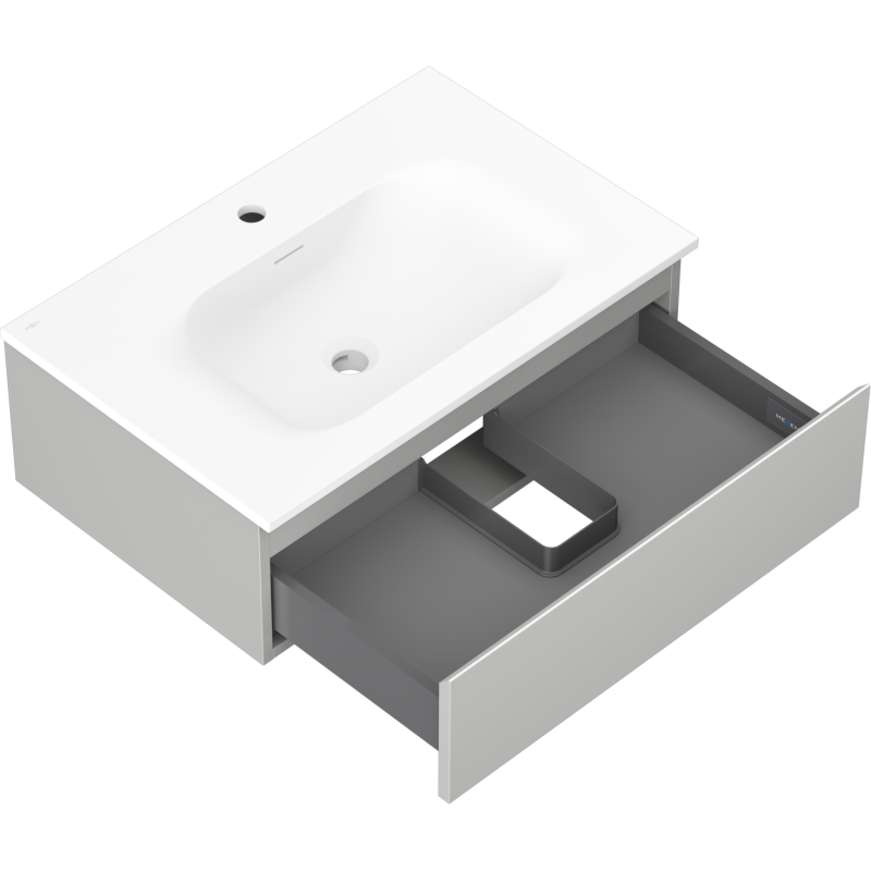Mexen Orio armoire de salle de bain 70 cm avec lavabo Vela, 1 tiroir, gris mat/blanc mat - 91A10-07023-1-BF62-W23M01