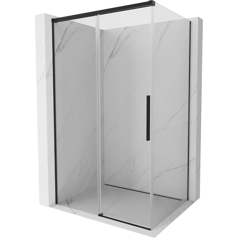Mexen Rox cabine de douche coulissante 140 x 90 cm, transparent, noir - 8C2-140-090-70-00