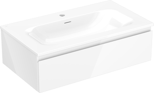 Mexen Orio meuble de salle de bain 80 cm avec lavabo Vela, 1 tiroir, blanc brillant - 91A10-08023-1-BF00-W23M00