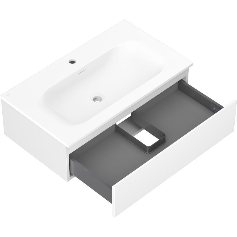 Mexen Orio armoire de salle de bain 80 cm avec lavabo Vela, 1 tiroir, blanc mat - 91A10-08023-1-BF01-W23M01