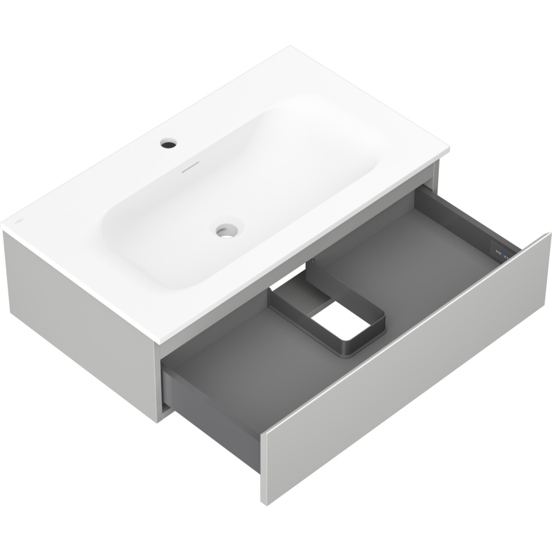 Mexen Orio meuble de salle de bain 80 cm avec lavabo Vela, 1 tiroir, gris mat/blanc mat - 91A10-08023-1-BF62-W23M01