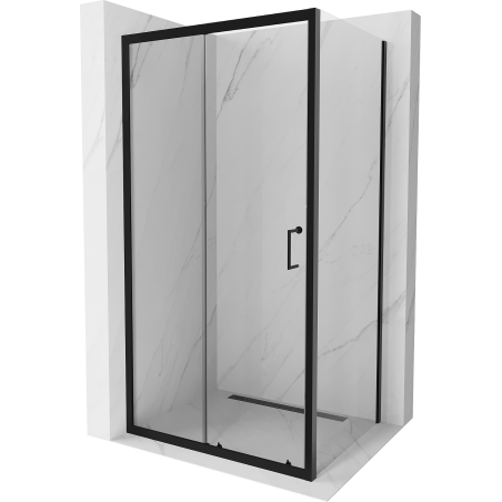 Mexen Apia cabine de douche coulissante 110 x 70 cm, transparente, noire - 840-110-070-70-00