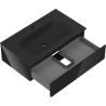 Mexen Orio meuble de salle de bain 80 cm avec lavabo Vela, 1 tiroir, noir brillant/noir mat - 91A10-08023-1-BF70-W23M71